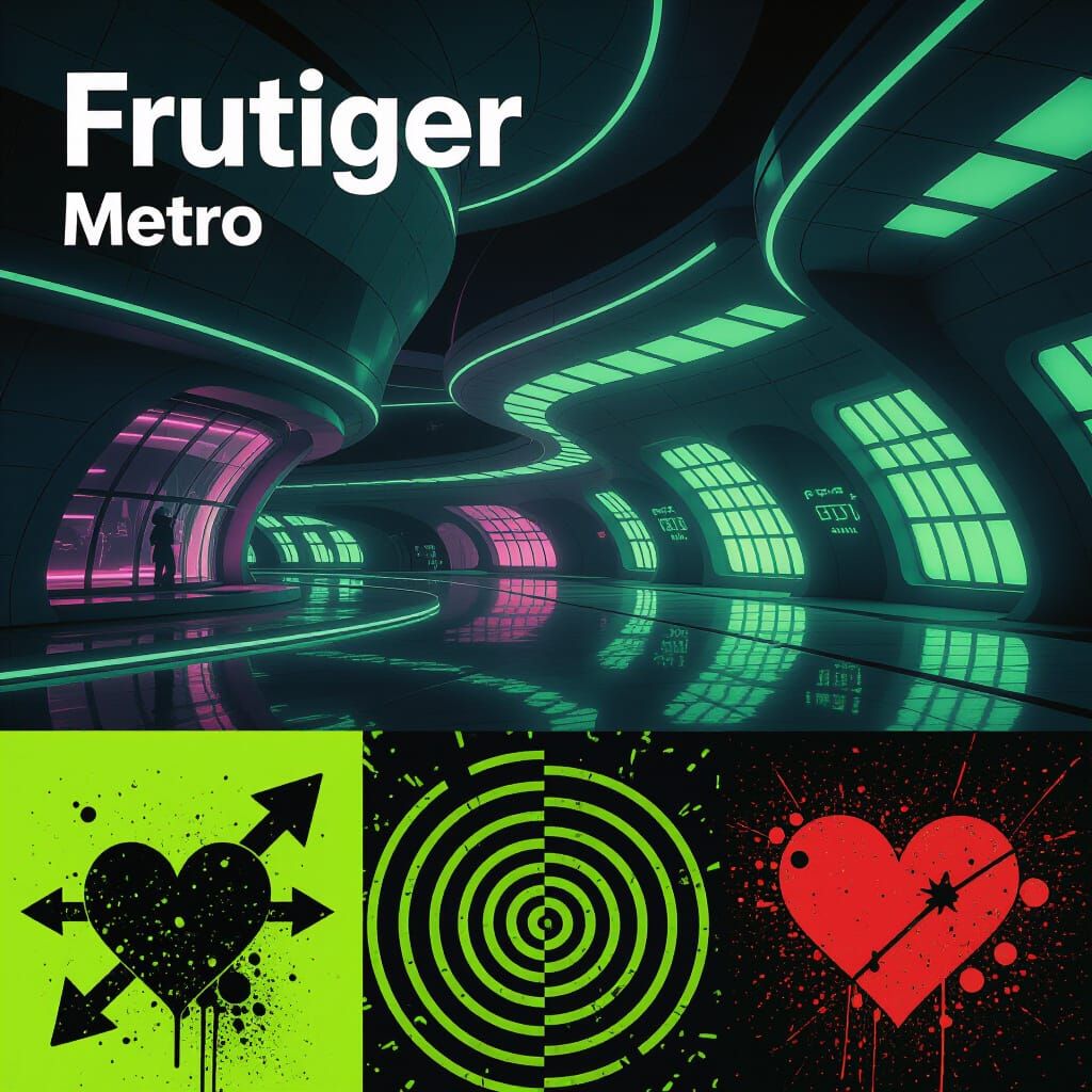 Utopian Frutiger Metro Cityscape with Vector Grunge