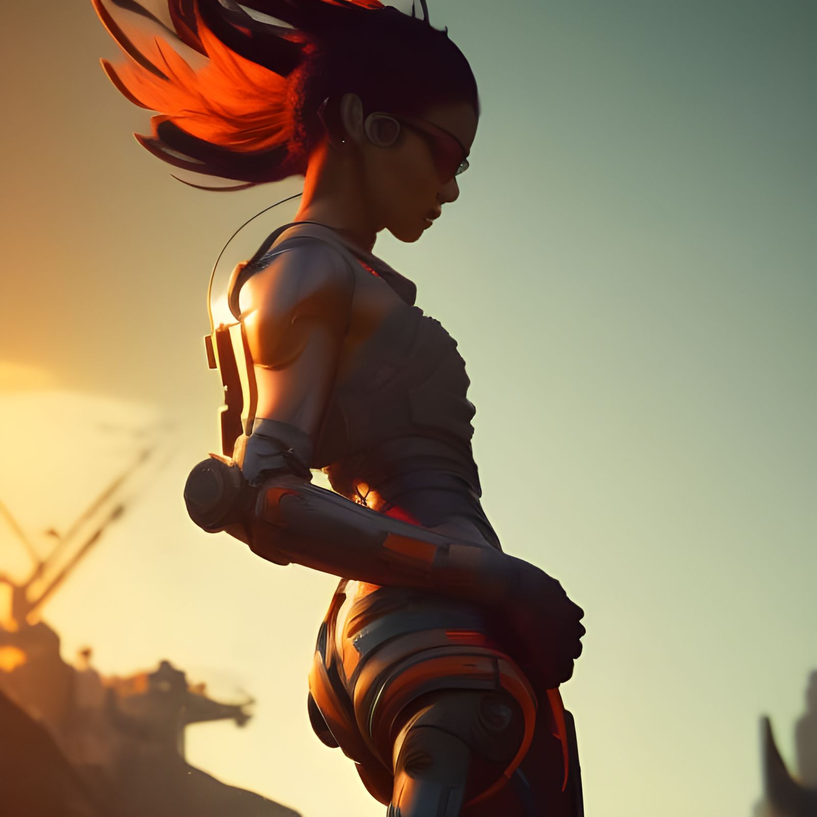 Person Hugging the Sun: Hyperdetailed Concept Art