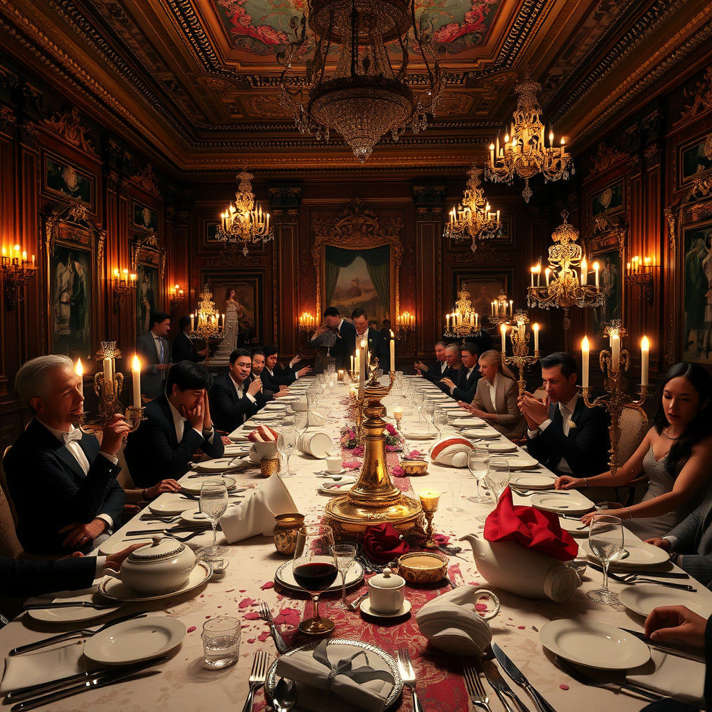 Dinner Party in Disarray: Digital Art in 8K