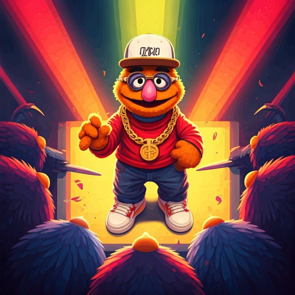 Rapping Robin Muppet Performs on Stage