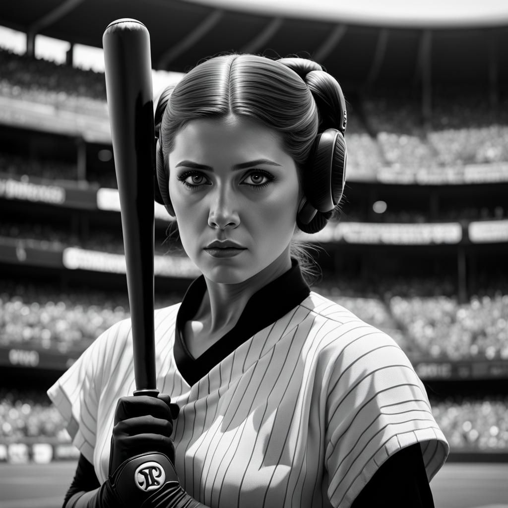 Baseball - Princess Leia, Trading Card Pose