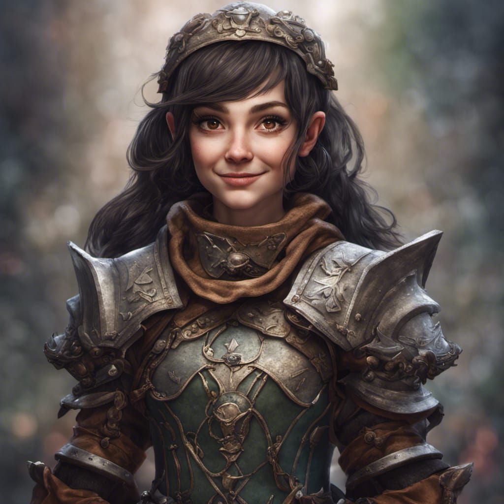 Hyperrealistic Portrait of a Gnome Cleric Woman