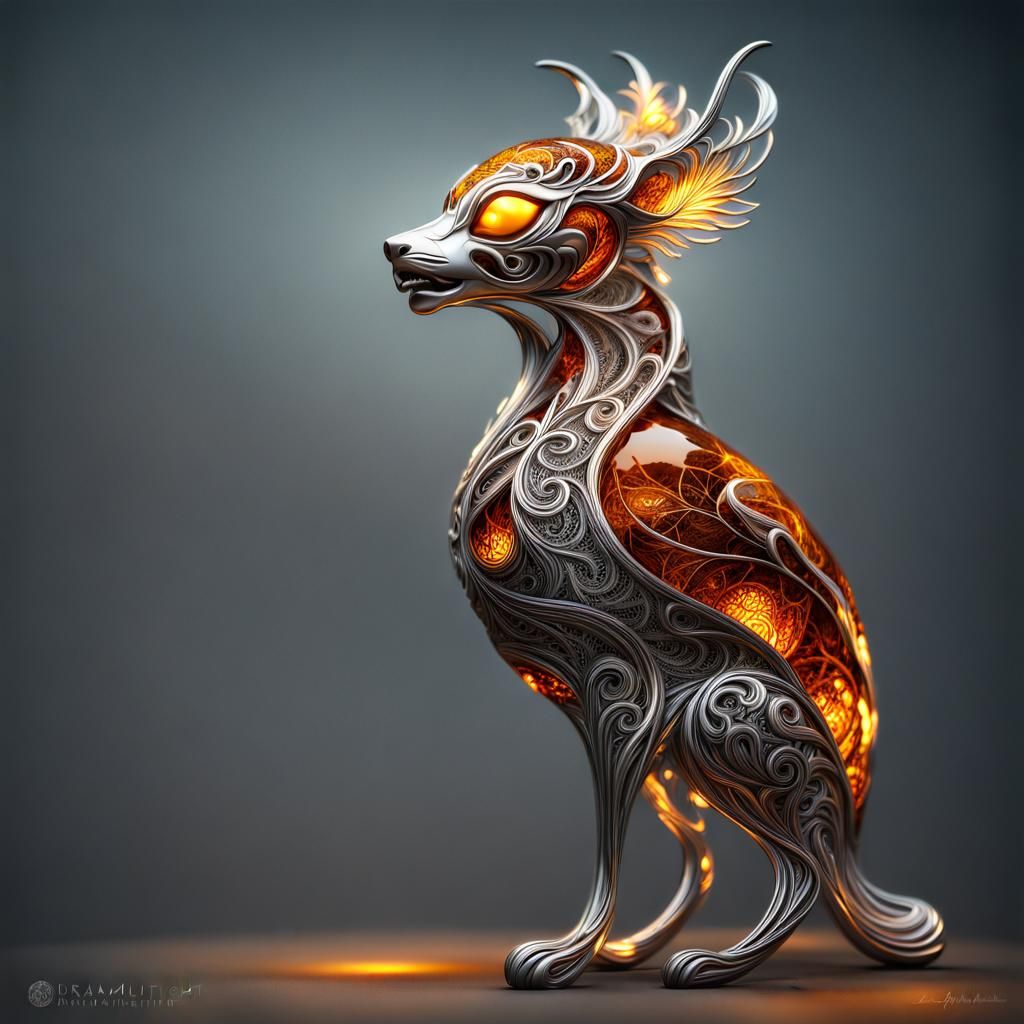 Smoky Spirit Animal in Art Nouveau Style