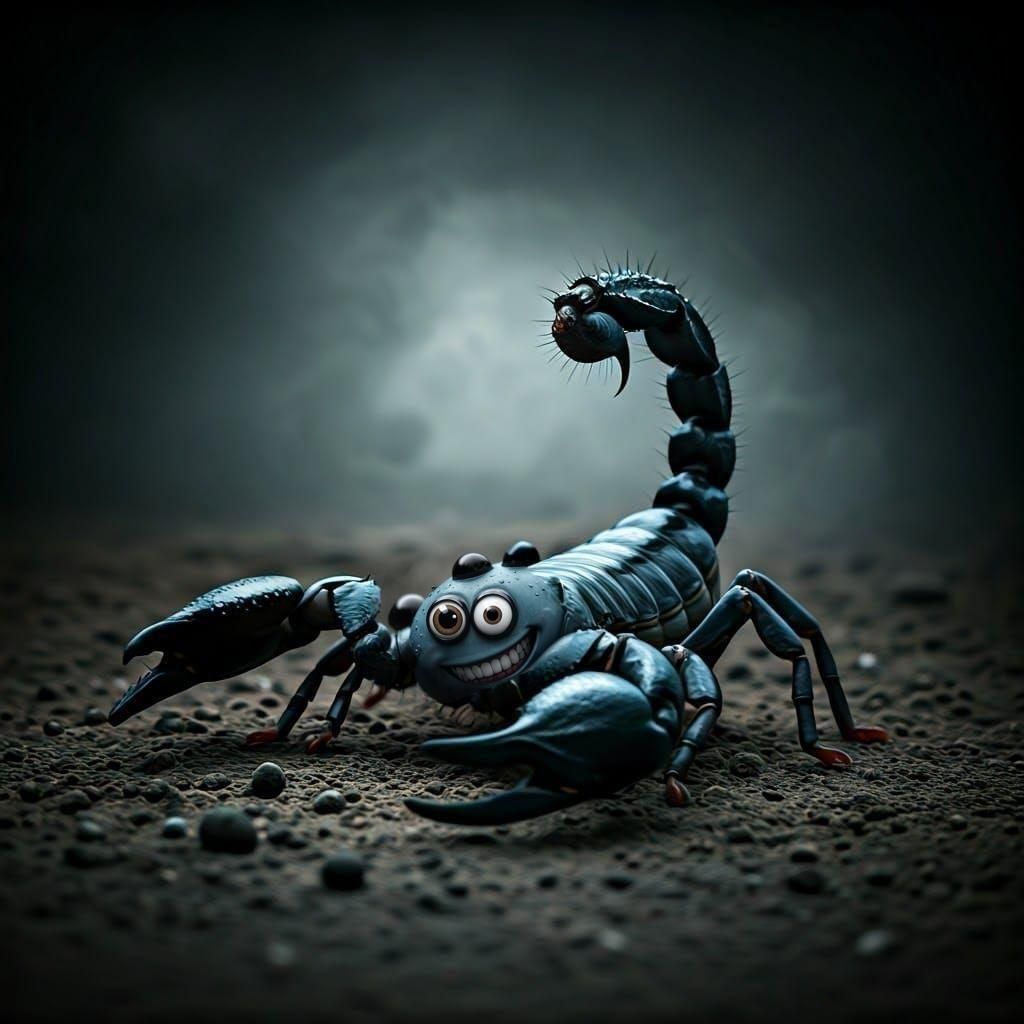 Cute Smiling Scorpion with Teeth