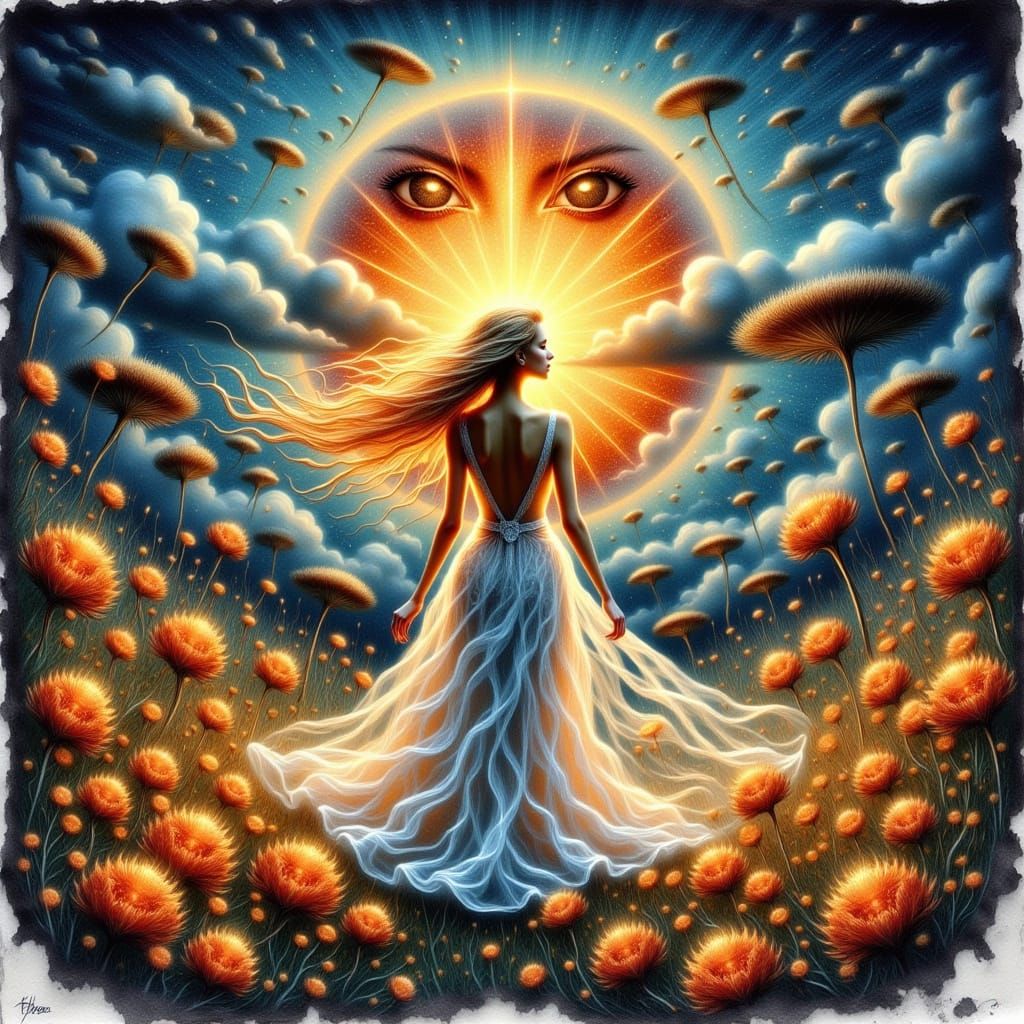 Bioluminescent Garden Dreamscape in Surreal Fantasy Style