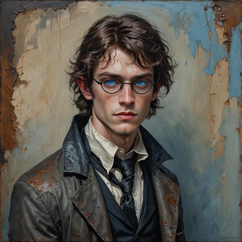 Gothic Vampire-Witch Hybrid in Oil Painting