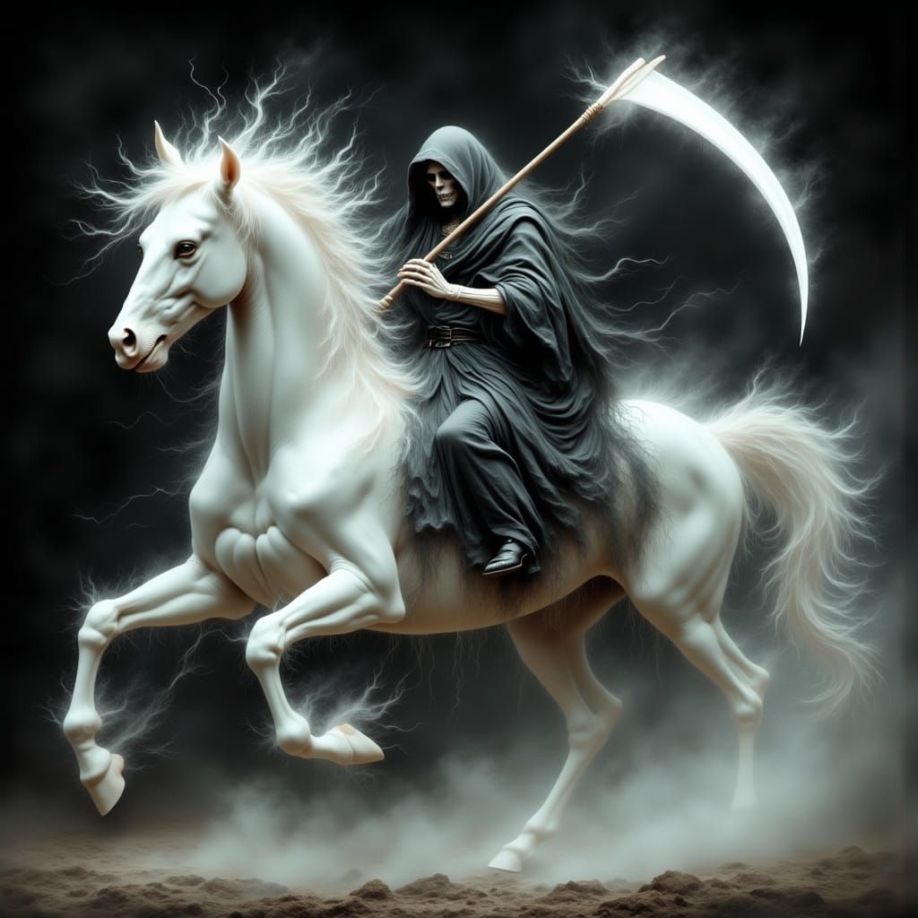 Ethereal Grim Reaper on Skeletal Horse