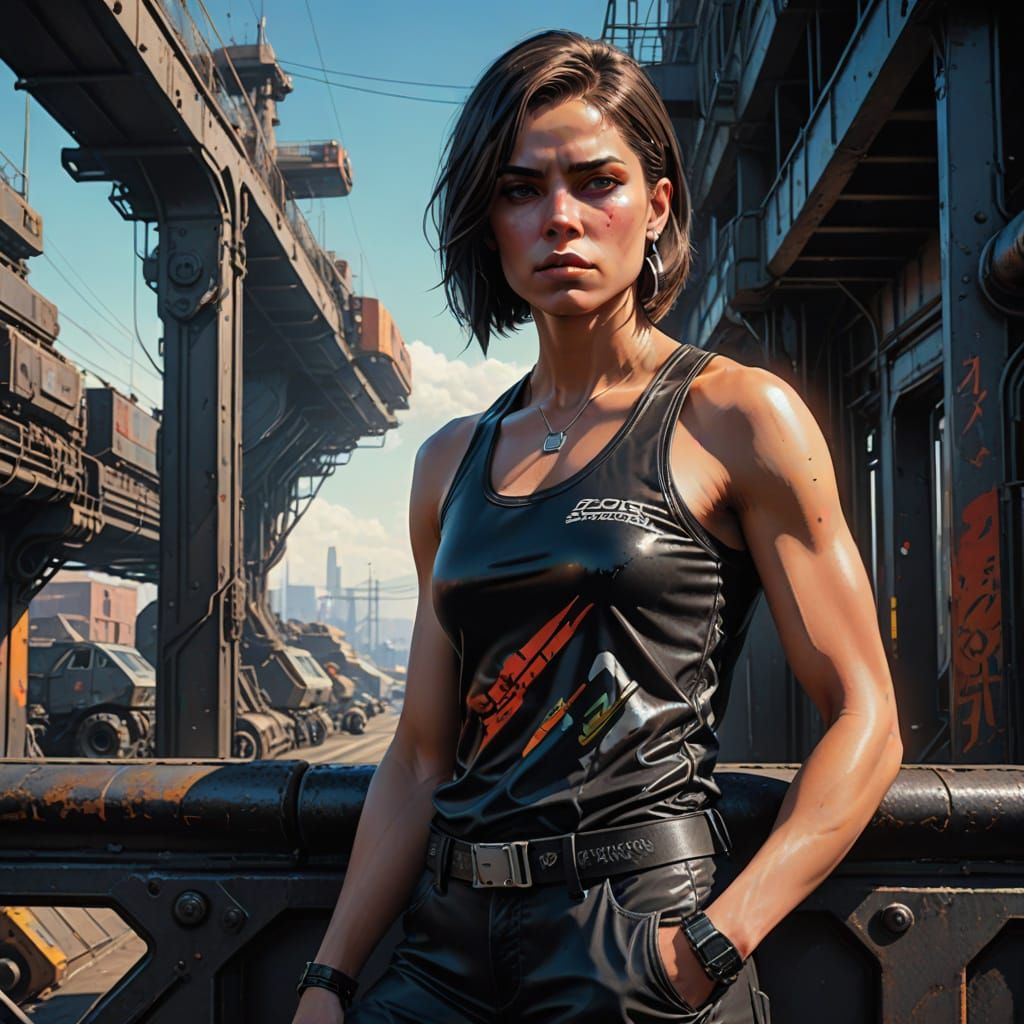 Tough Butch Warrior Embracing Gay Pride in Bold, Gritty Styl...