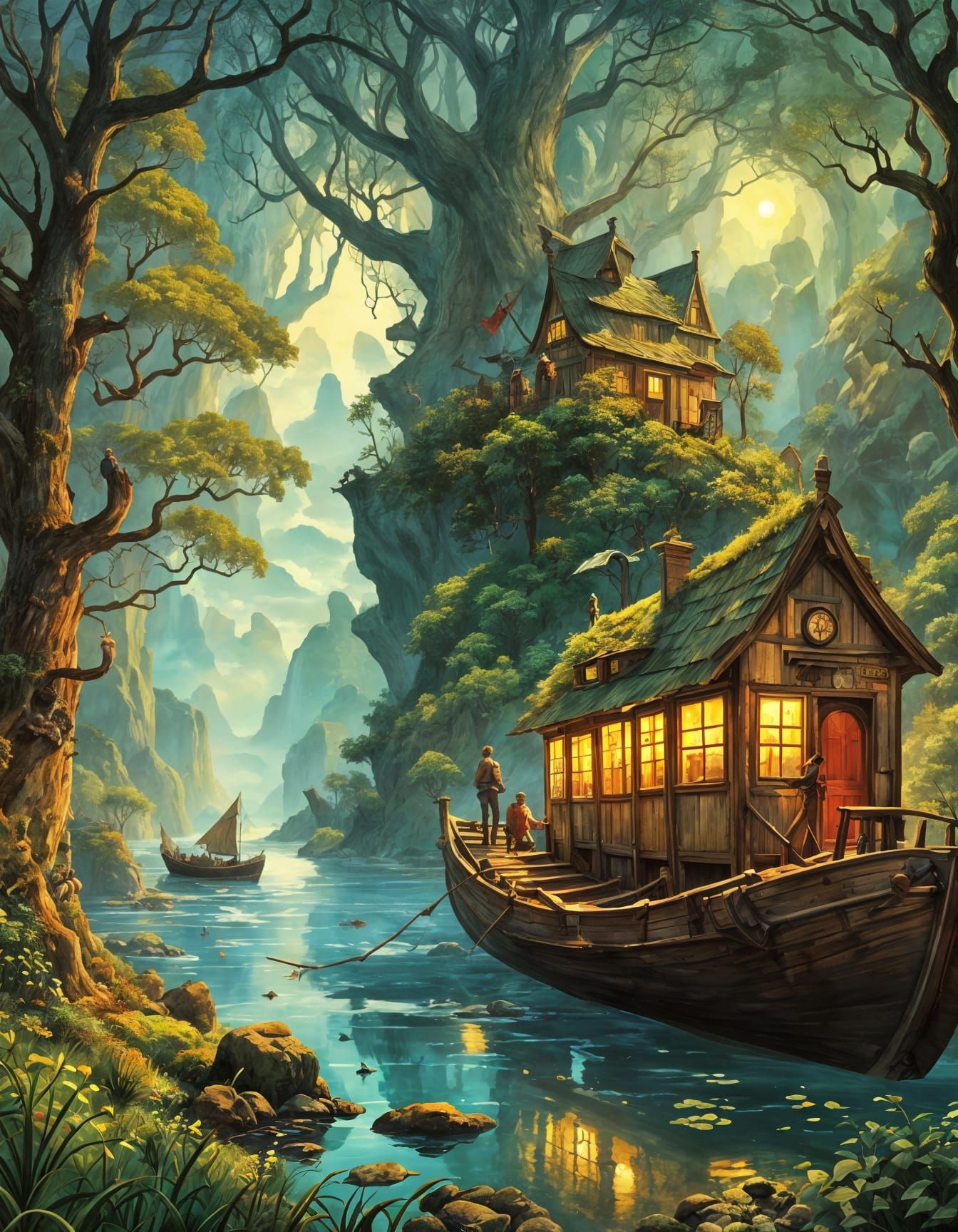 Colorful Fairytale Landscape Inspired by Studio Ghibli