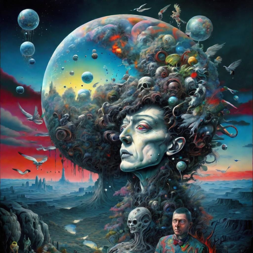 Surreal Sky Falls in Visionary Art Style