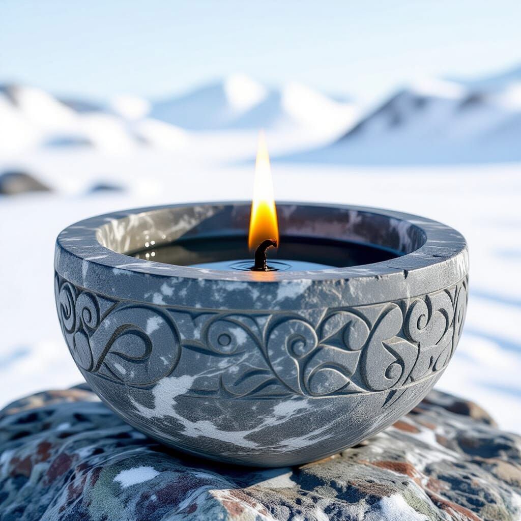 17th Century Inuit Soapstone Oil Lamp