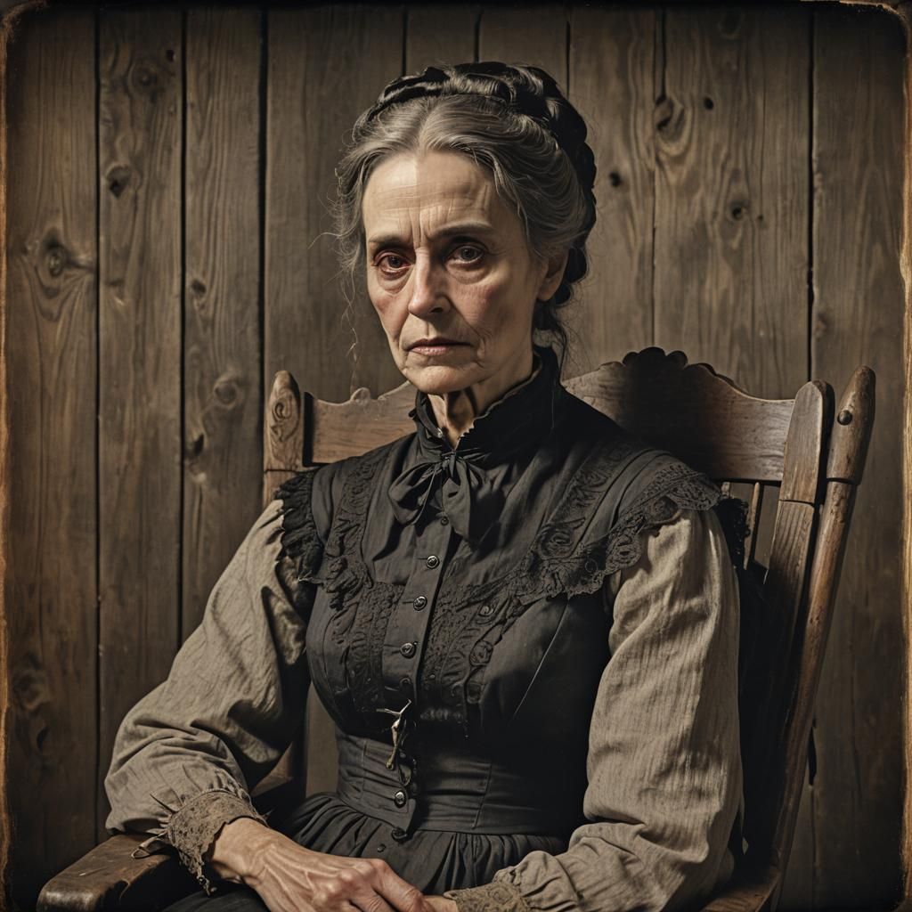 Gothic Realism: Woman's Grief in Chiaroscuro Lighting