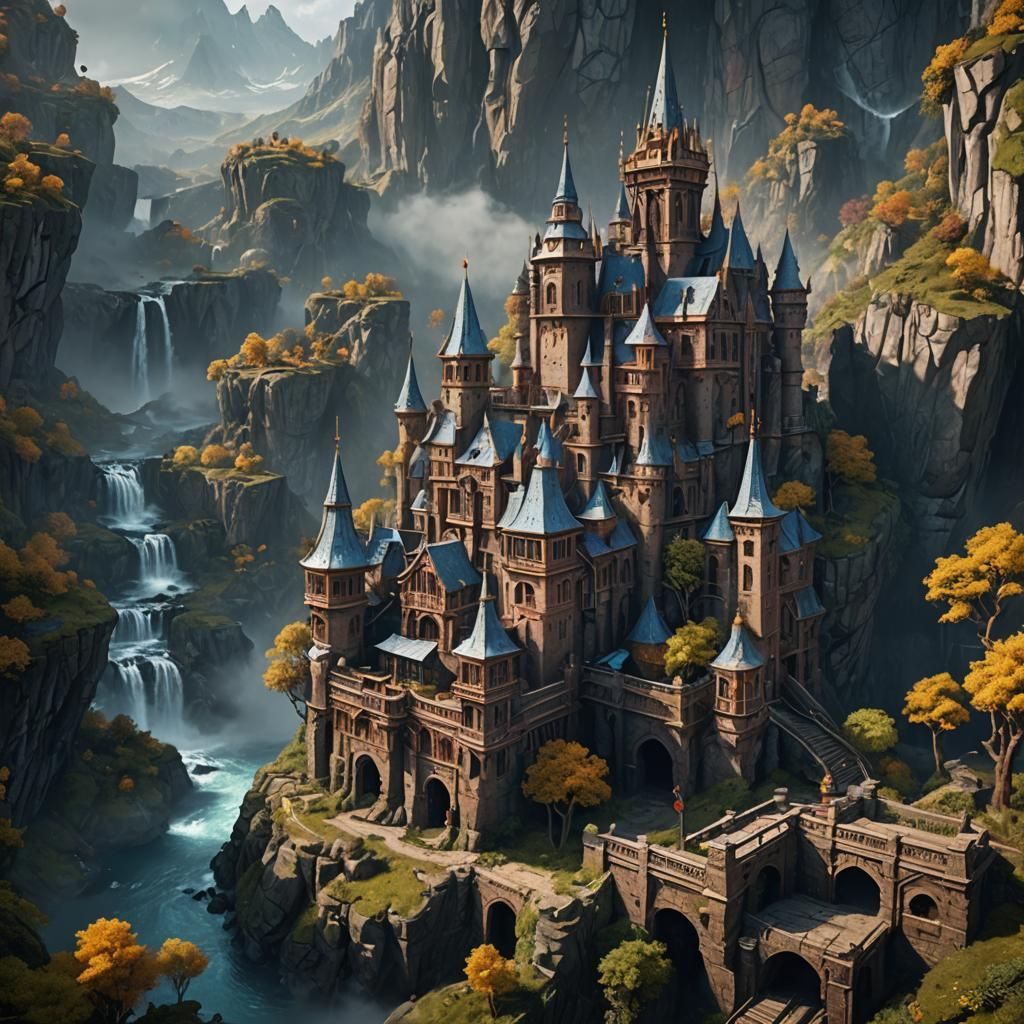 Fantastical Detailed Matte Painting in Deep Color