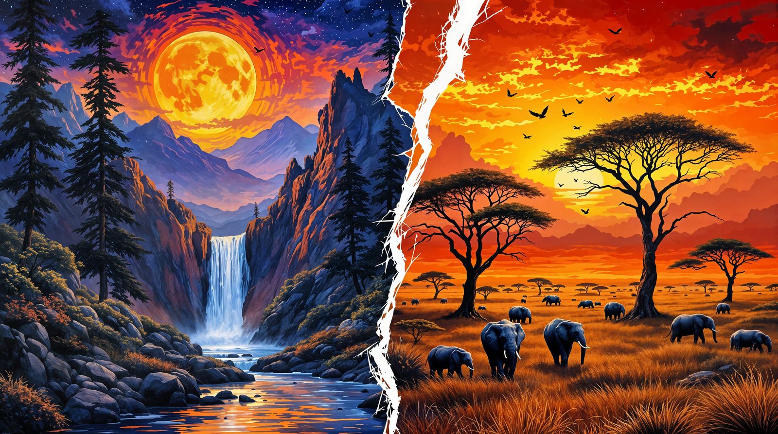 Contrasting Worlds in Impressionistic Harmony