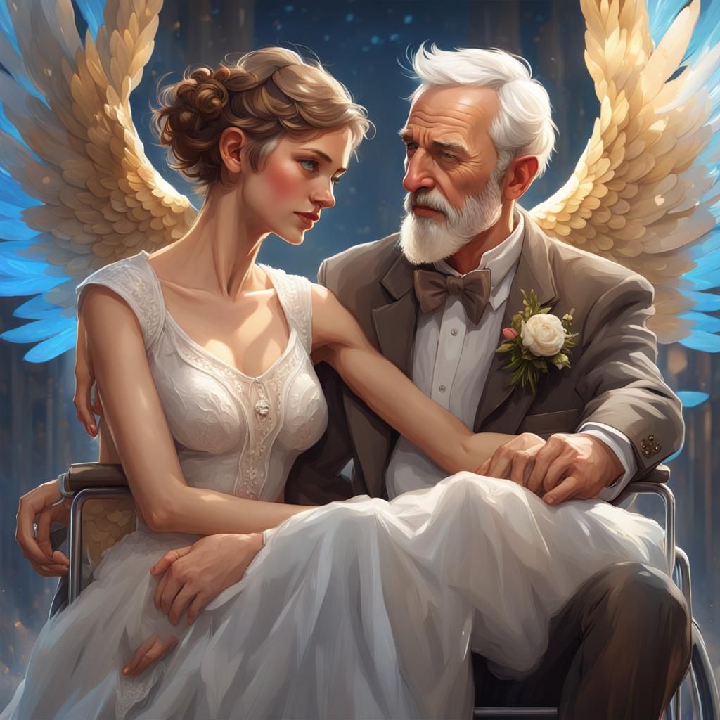 Angel Father Shares Wedding Dance: Artgerm Style Portrait