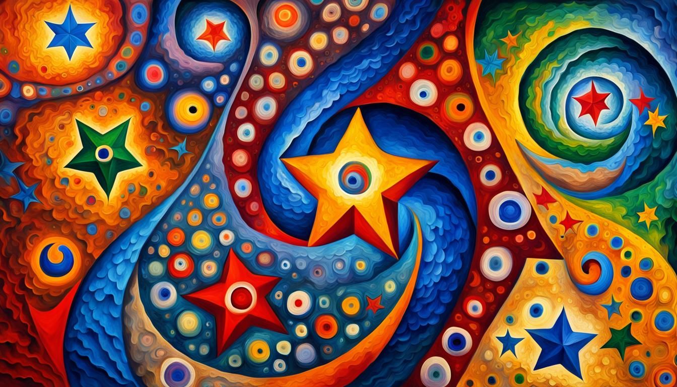 Magnetic Stars in Abstract Impasto Style