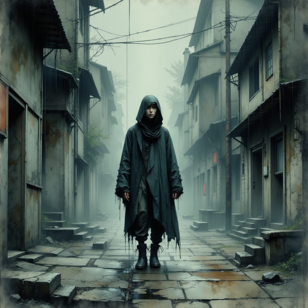 Sorrow in a Mist-Shrouded Alleyway