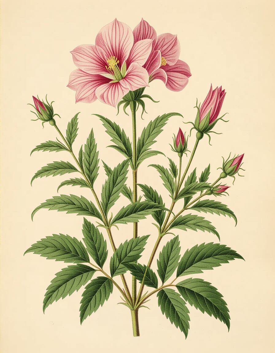 Victorian Botanical Art in Audubon's Style