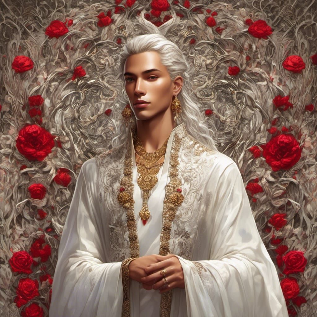 Handsome Prince with Braided Hair in Dark Fantasy Style