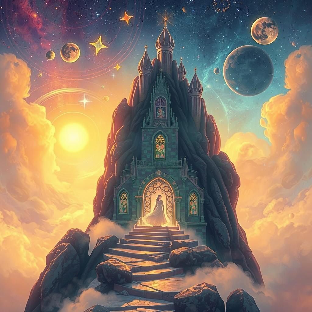 Ethereal Astral Form Ascending in Dreamlike Holographic Styl...