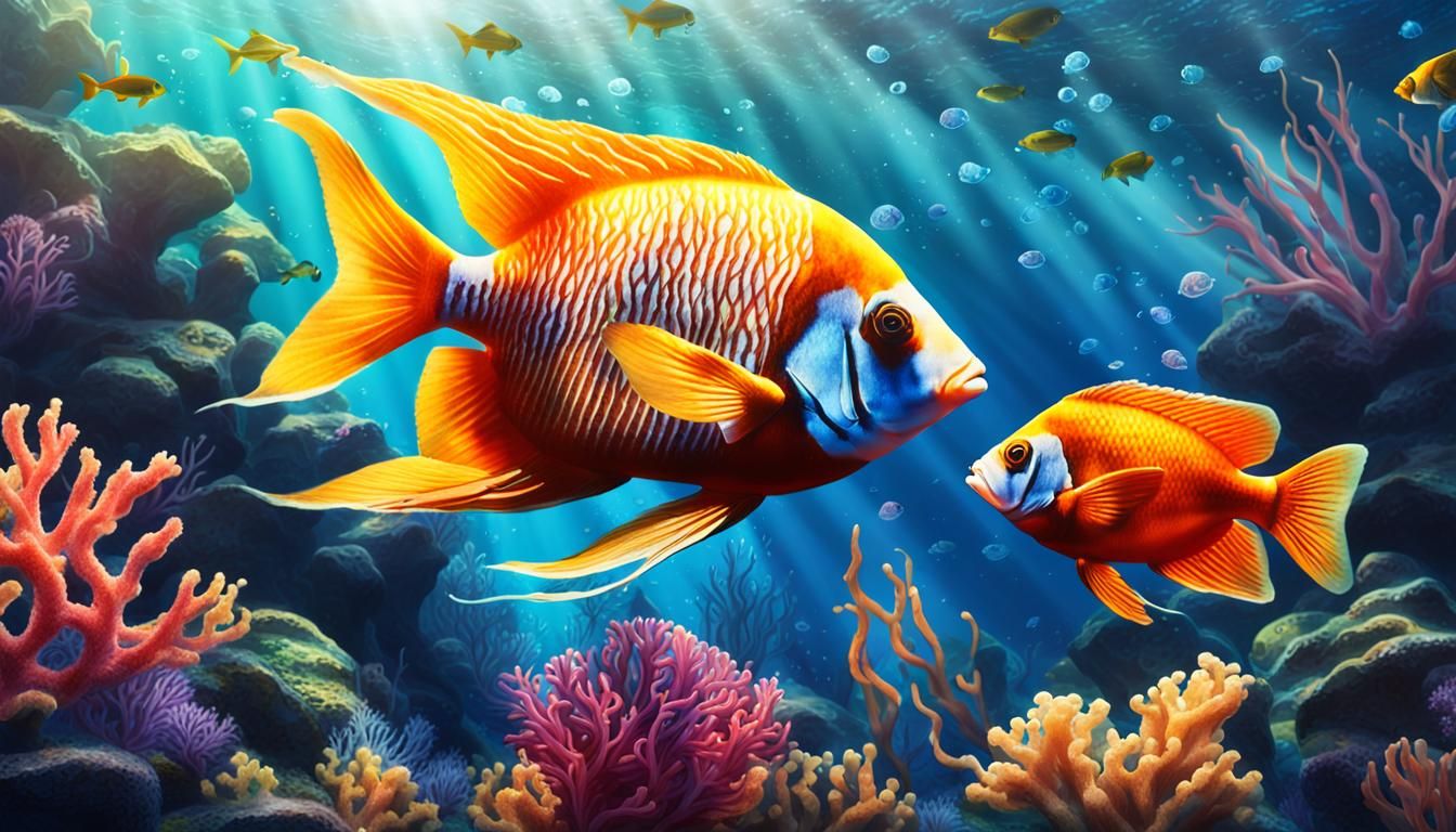 Hyperrealistic Underwater Scene with Coral Reef and Fish