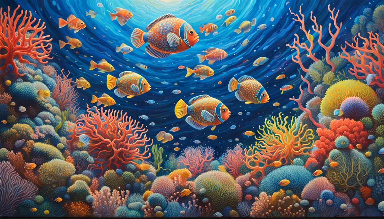 Vibrant Coral Reefs with Bioluminescent Aquatic Life