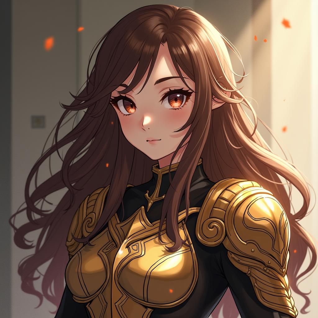 Anime Girl in Atenea-Inspired Armor