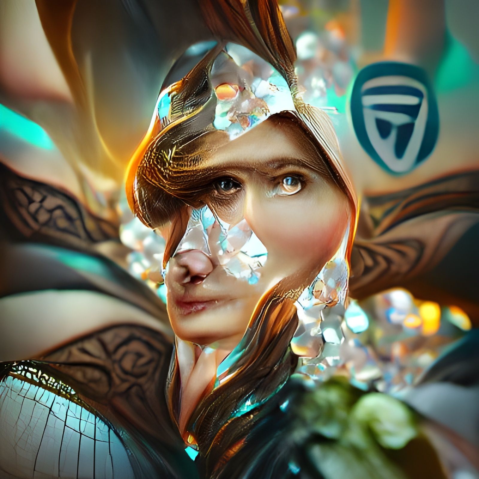Diamond Woman Portrait in Hyperdetailed Style