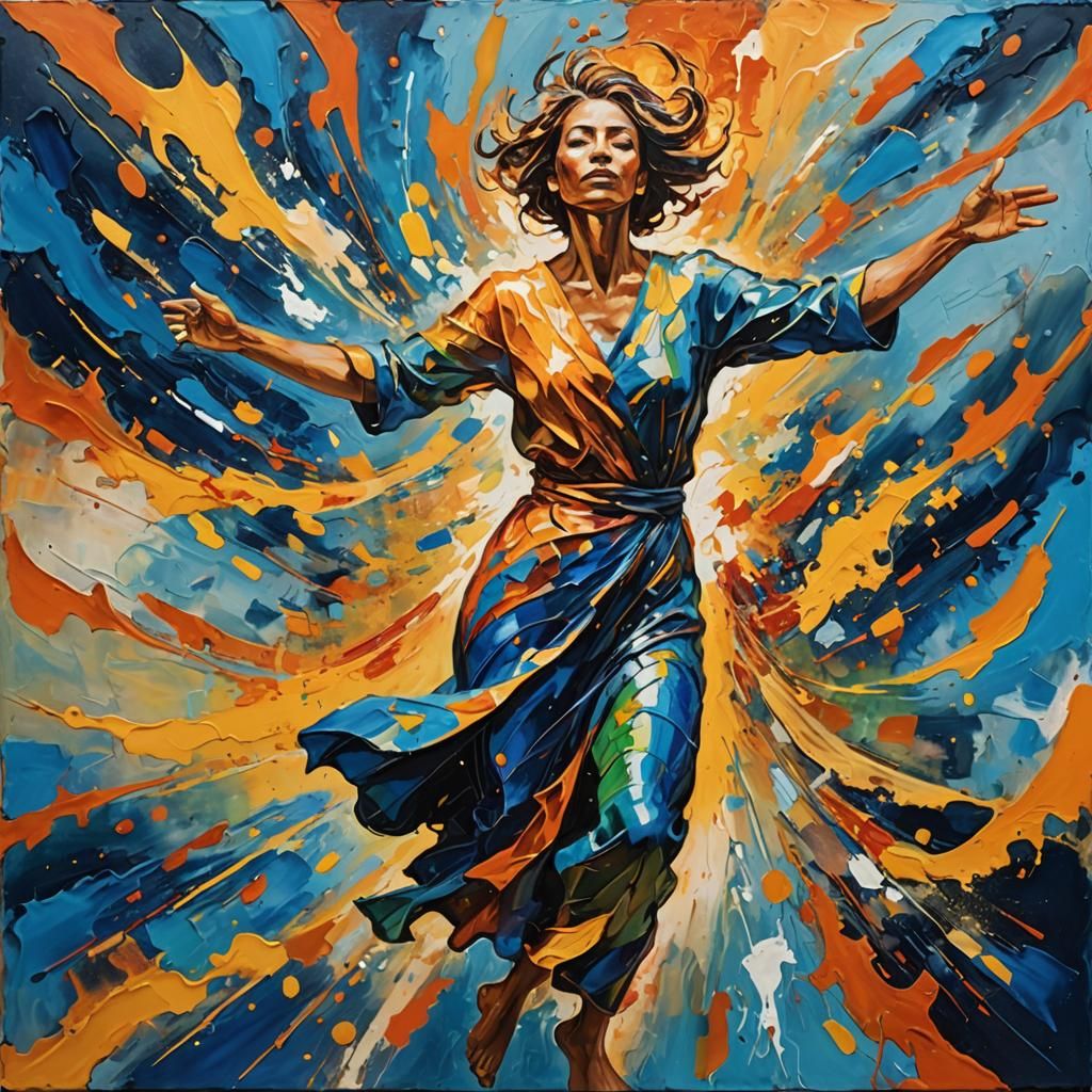 Energy Being Portrait in Abstract Expressionism