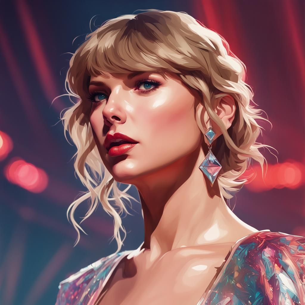 Taylor Swift Eras Tour Portrait in Art Nouveau Style