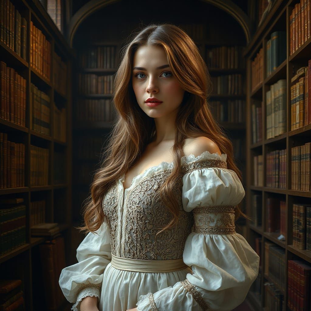 Ethereal Portrait in Art Nouveau Style