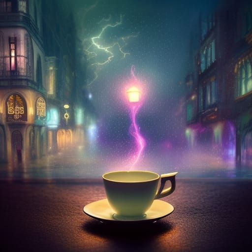 Storm in a Teacup: Hyperrealistic Fantasy Art