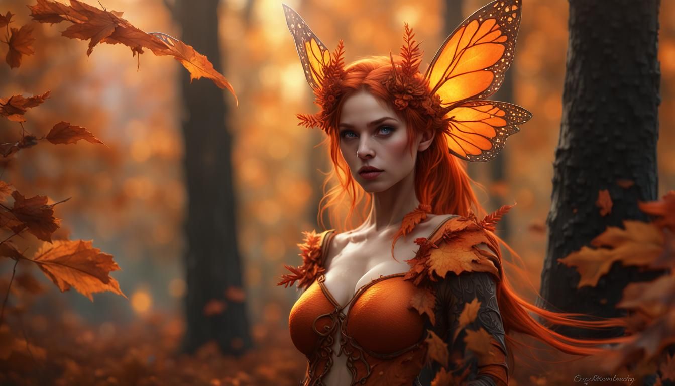Autumn Fairy Incarnation Preparing for Winter