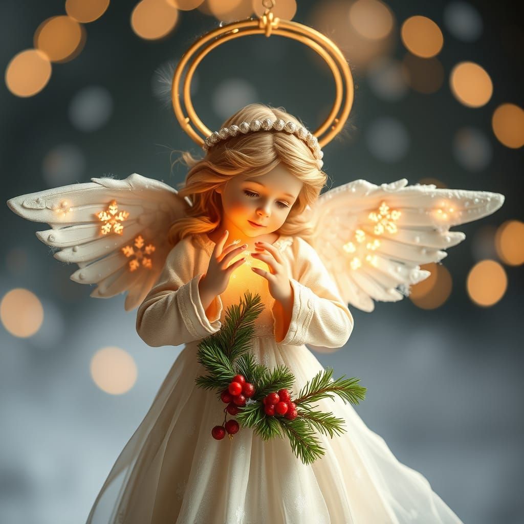 Beautiful Christmas Angel Descending Gracefully