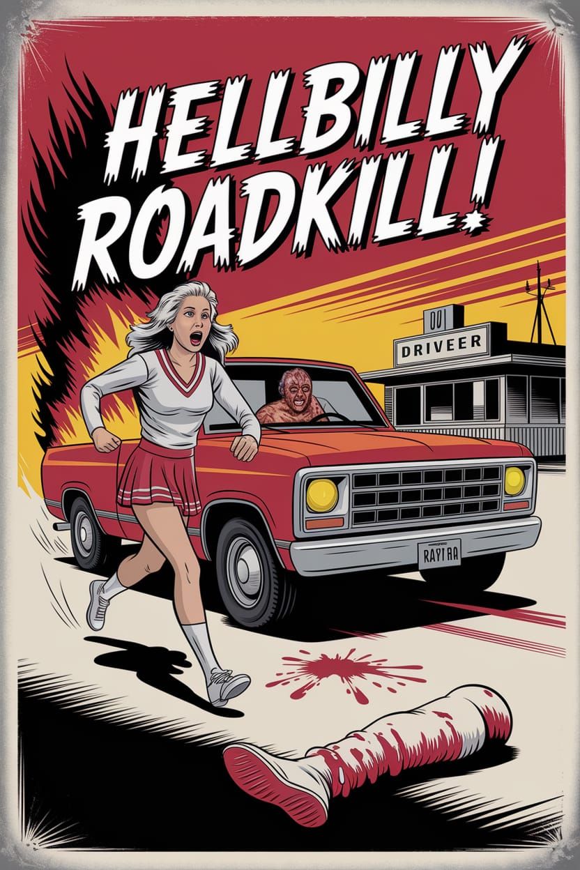 Vintage 1970s Hellbilly Roadkill Movie Poster