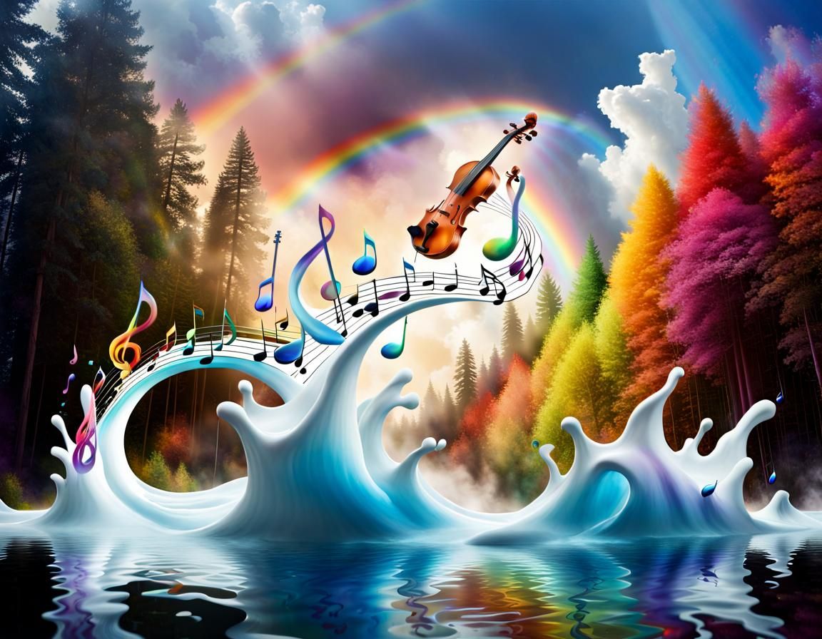 The violin is playing music on the milk.