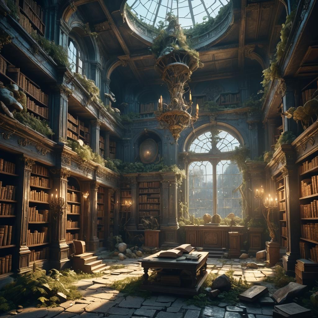 Baroque Fantasy: Abandoned Library in Unreal Engine 5