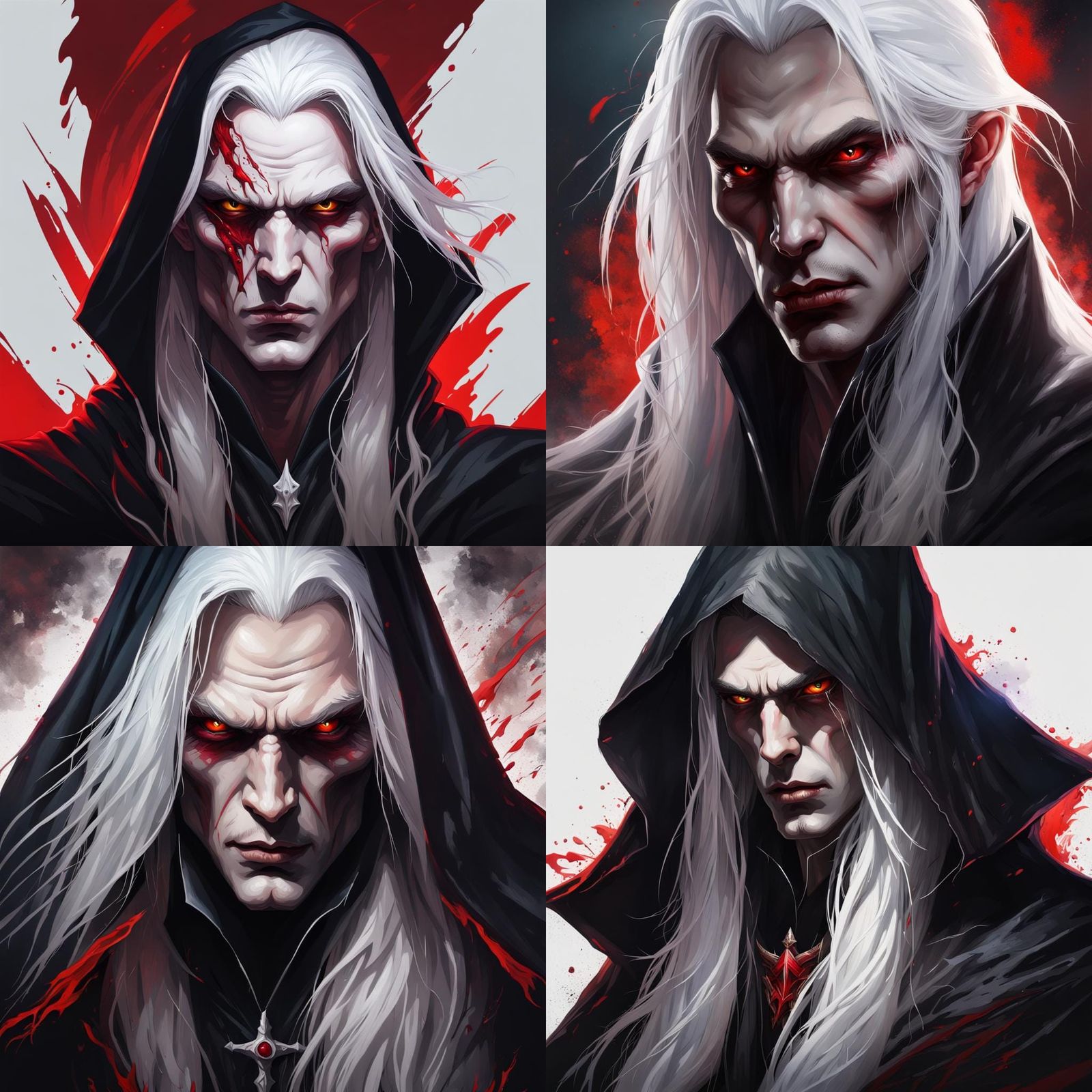 Striking Vampire Portrait in Hyperrealistic Style