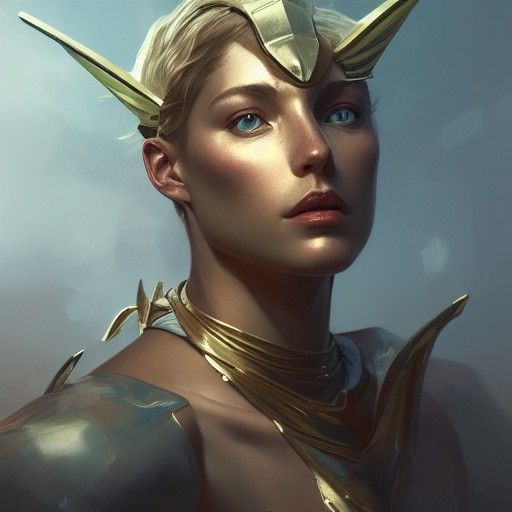 Sagittarius Portrait in Hyperdetailed Art Nouveau Style