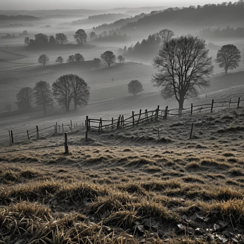 Moody Autumn Landscape with Creeping Shadow