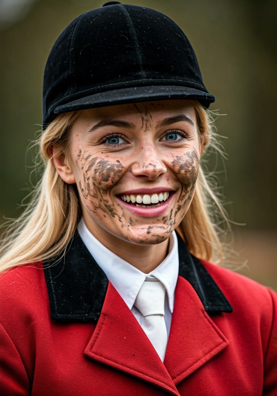 Elegant English Countess in Hunt Attire