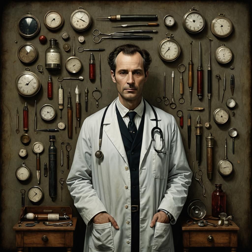 A doctor with medical instruments