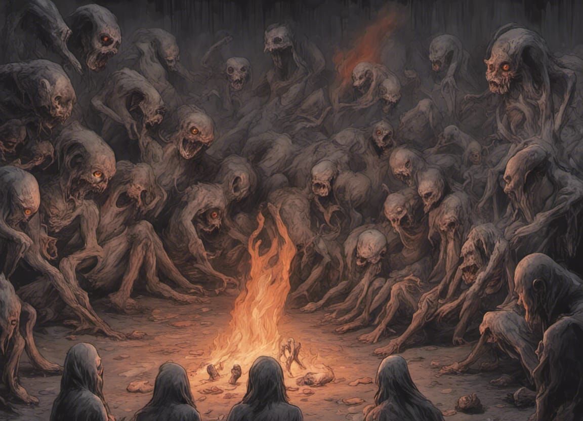 Demonic Spectres Watch Over Corpse Pit