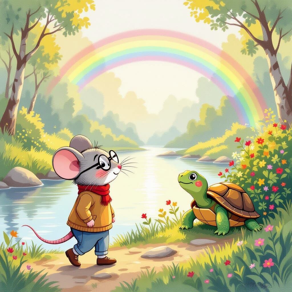 Mouse and Turtle Serenade: A Whimsical Encounter