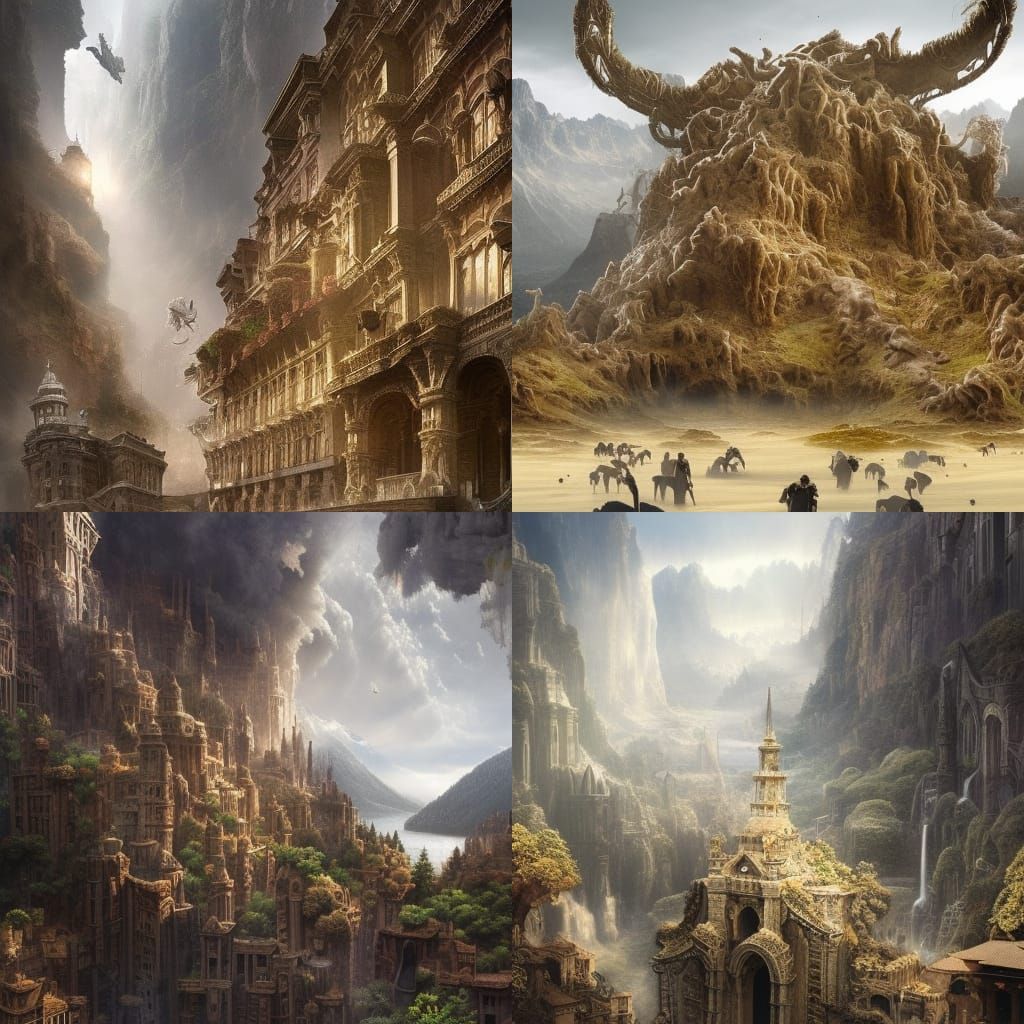 Dramatic Maximalist Digital Matte Painting