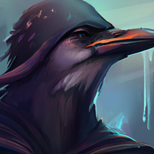Medieval Crow Portrait in Hyperdetailed Digital Art