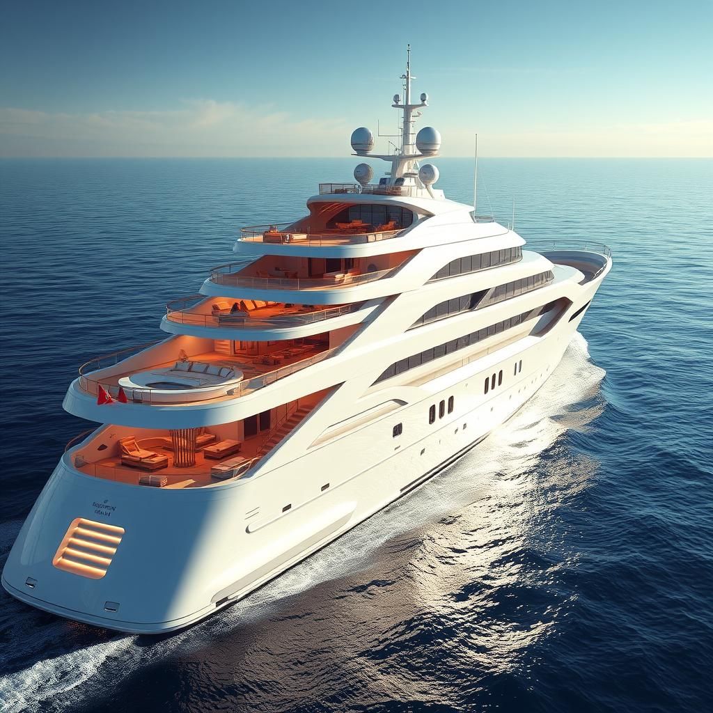 Majestic Yacht Concept Art in Photorealistic 3D