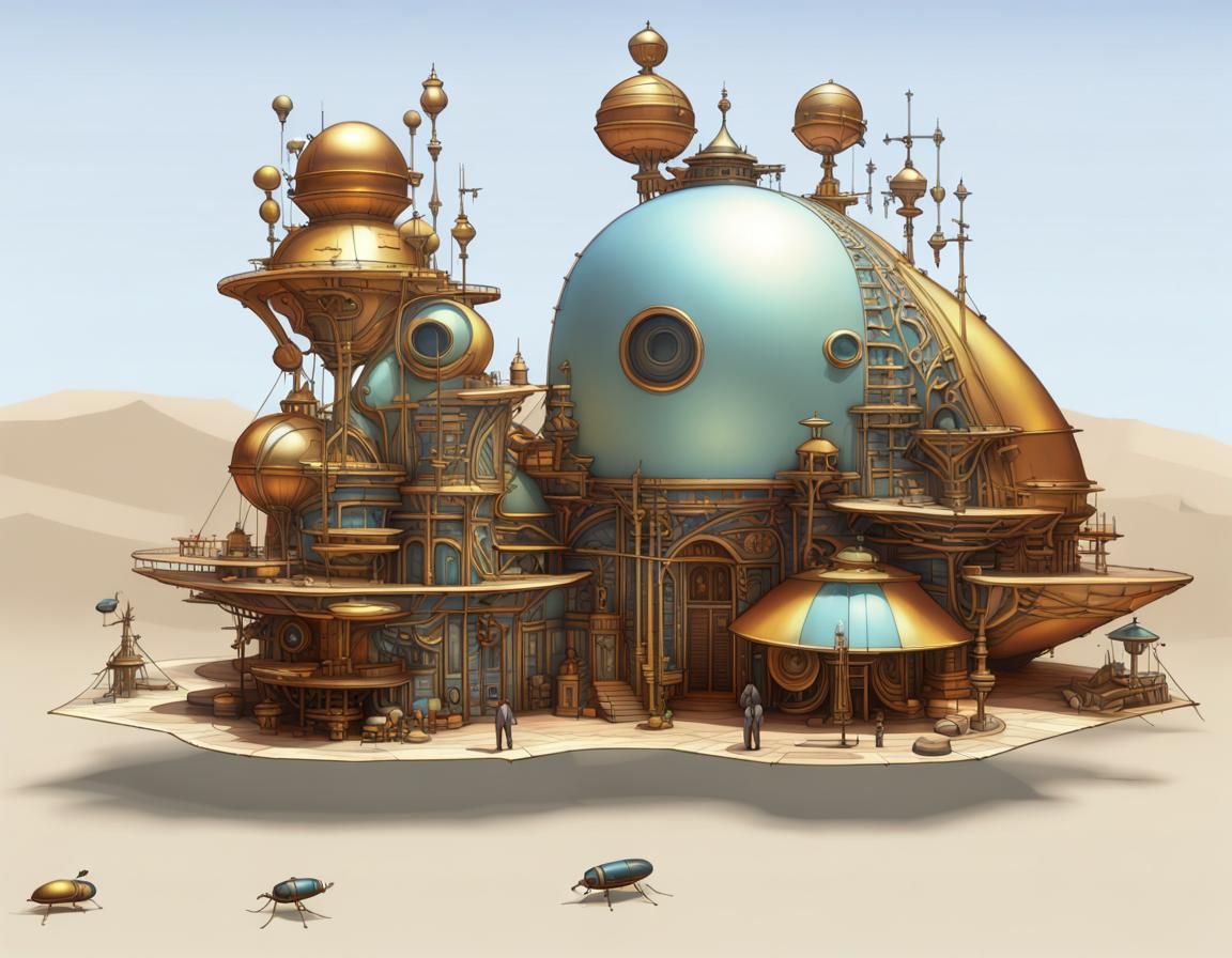 Art Deco Telescope with Neon Circuitry