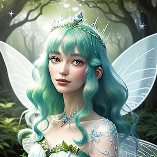 Ethereal Fairy Queen Portrait in Sylvan Glade
