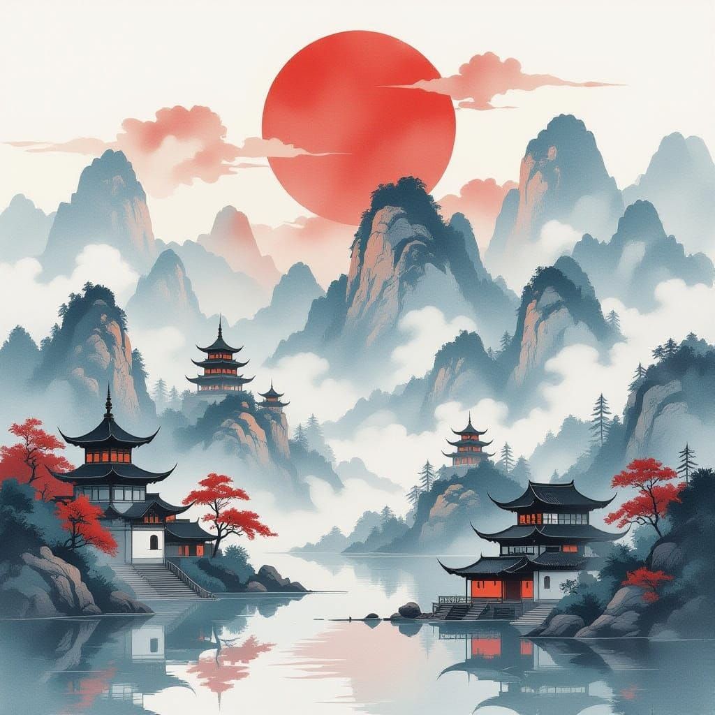 Traditional Chinese Landscape in Modern Harmony